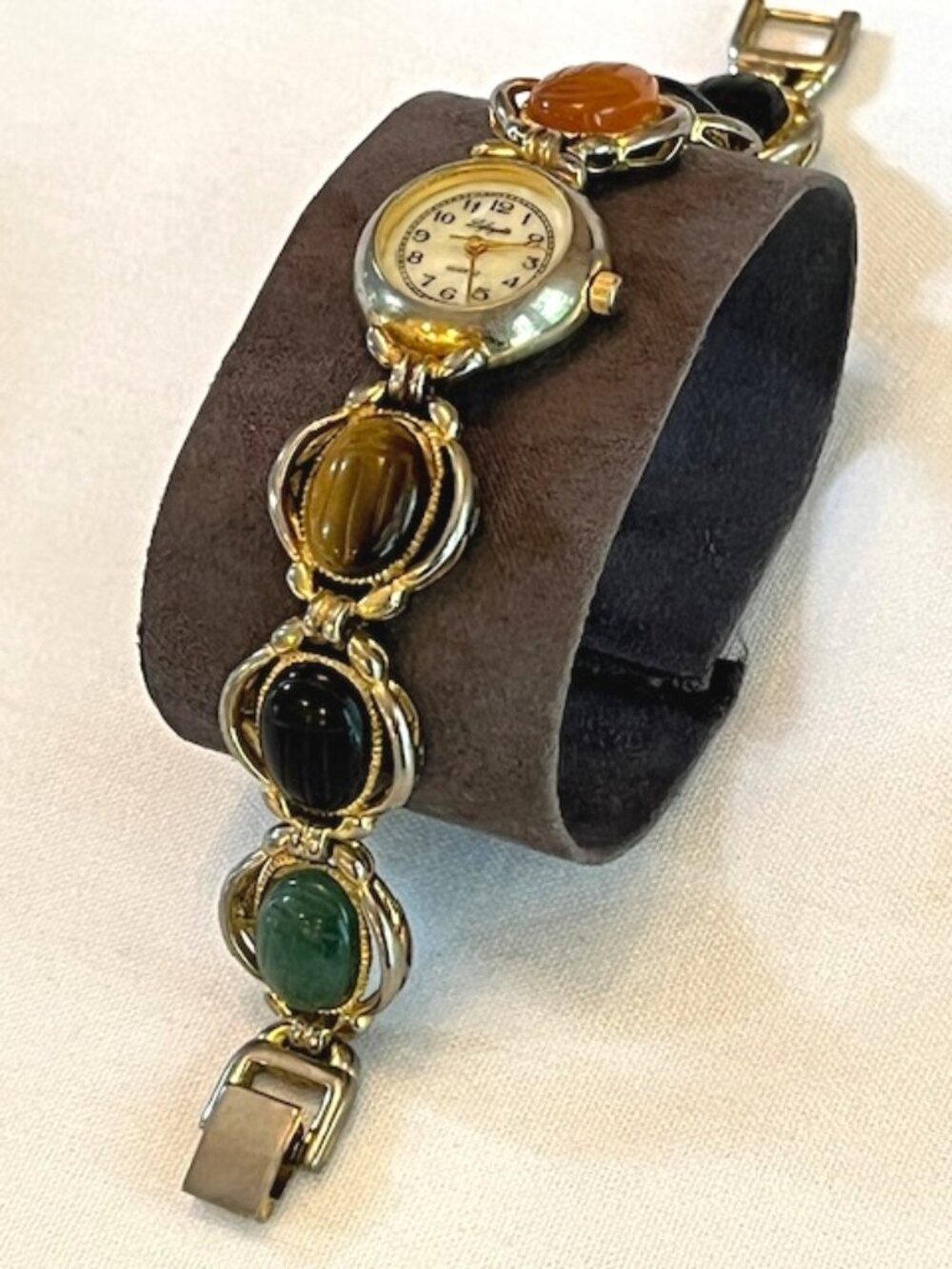 LAFAYETTE | Multi-colored Gemstone Bracelet Watch - NEW Battery
